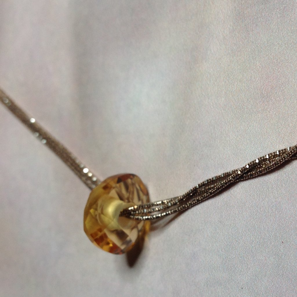 Silver 3 In 1 Chain With Citrine Gemstone